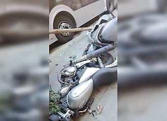 Huge pile-up on a Barcelona street