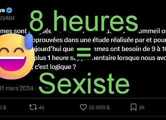 8 heures de sommeil, c'est sexiste !