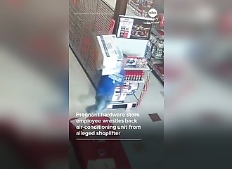 Enceinte de 4 mois, elle course le voleur et lui arrache le climatiseur des mains