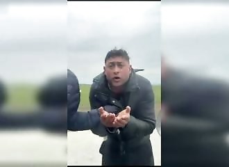 He is attacked by gypsies on a cart in Romania