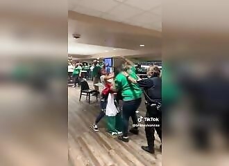 Several fights break out during a soccer match