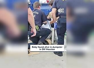 Houston: police rescue a baby thrown into a dumpster