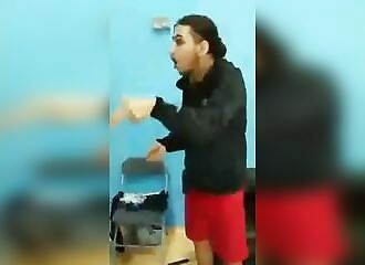 A gym manager argues and fights with a client