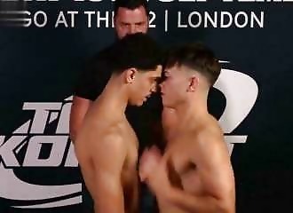 Mohammed Nour slaps his opponent's face before the fight