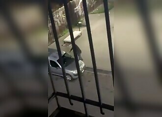 A man attacks cars in the street for no reason