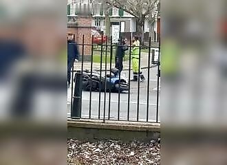 Street brawl in London: a heated exchange after a road altercation