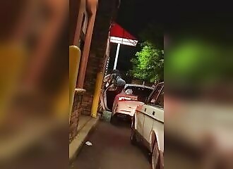 They assault the drive-through employee and demand their order