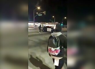 Man shoots police officer during 'street takeover' in Compton