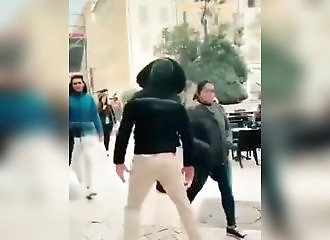 2 french people want to scare an italian woman, an alpha takes care of them