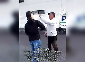 Viral video of a fight between an overweight man and a youth in Osaka