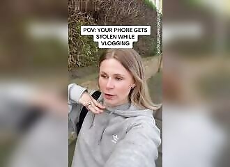 Influencer has her iPhone 15 stolen while making a video in the street