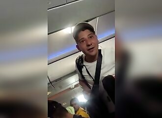 He messes with a boxer on a plane