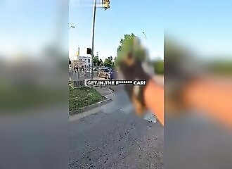 He pulls out his gun to stop domestic violence with his daughter next to him