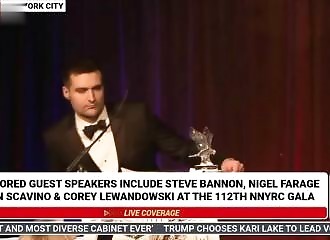 Trump adviser Alex Bruesewitz collapses on stage at New York Republican club gala