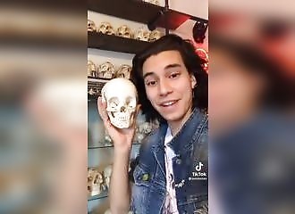 Creepy: He collects human skulls and spines