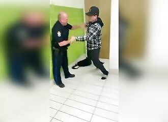 Policeman breaks leg fighting student