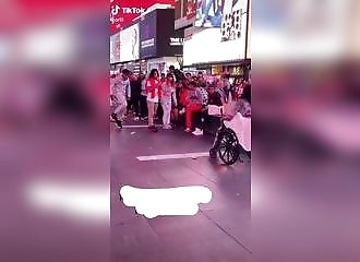  Young people mock and humiliate a disabled person in the street 