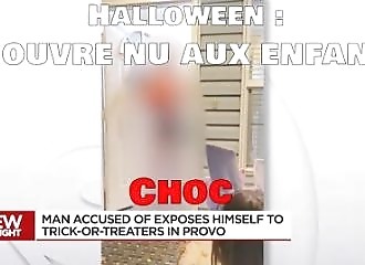 Un pédophile ouvre la porte nu aux enfants lors d'Halloween