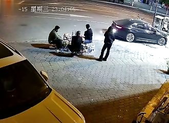 A sudden reverse into a table surrounded by people: the act appeared to be premeditated