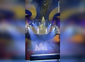 Circus artist in hospital falls during a show in front of a horrified audience