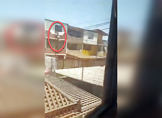 He finds another man in his bed and throws him out the window