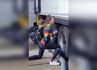 Vegans slash tires of trucks carrying cow's milk