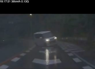 Lightweight car overturns in wet bend at 40 km/h