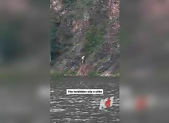 Cette chute a été douloureuse, mais il a de la chance de s'en sortir vivant !