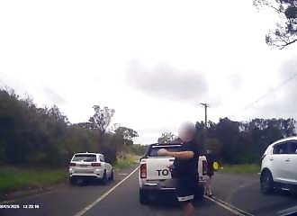 A man stops motorists and assaults them for no reason