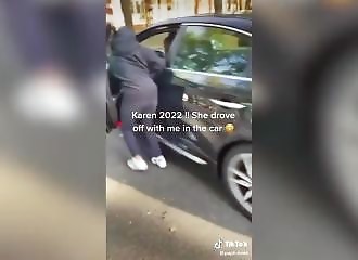 Elle se fait traîner par une voiture lors d'un roadrage