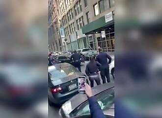  He destroys the terrace of a restaurant to escape from the police 