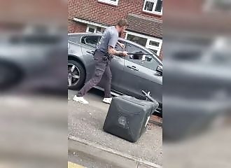 He thought he could escape the police by locking the doors (lol)