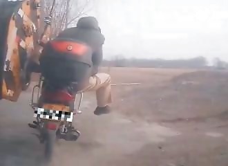  Road accident nearly kills motorcyclist in a hurry 