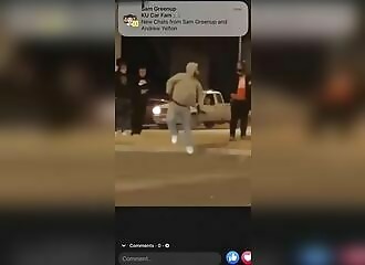 He accidentally shoots himself in the leg (Warning - shocking)