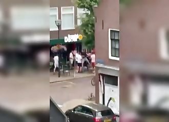  Fight between customers in a Dutch snack bar 