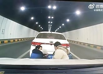 Changing your license plate on the highway, bad idea!