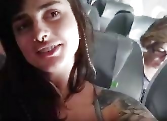 Dangerous hand job and oral sex on a bus 
