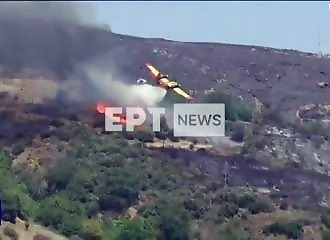 Fire-fighting plane crashes into Rhodes canyon