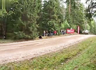 The Skoda takes off, lands badly, and rolls over: the shocking rally crash