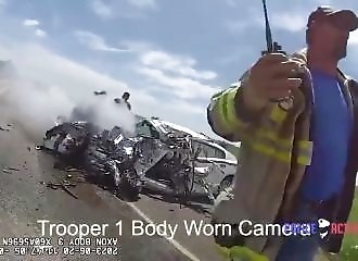 Arrested after a chase, he takes off again with the police car! 