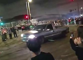 Truck plows into crowd at illegal rally