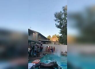 Jumping into a pool from a roof is a bad idea