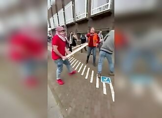 Clashes between pro-Palestinian and pro-Israel activists in Amsterdam