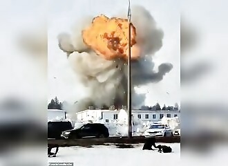 Ukrainian plane crashes into Russian drone factory, triggering massive explosion 