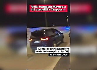 Trappes, 23 octobre 2026 : les images de l'arrivée du cortège de Macron après le drame
