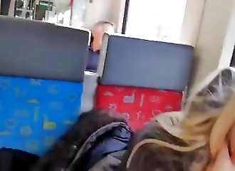 Risky blowjobs and ejaculation on a train!
