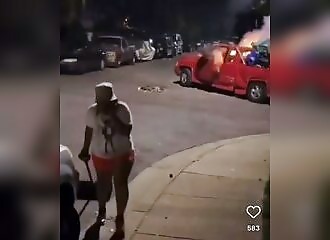 A high-powered firecracker explodes in his car